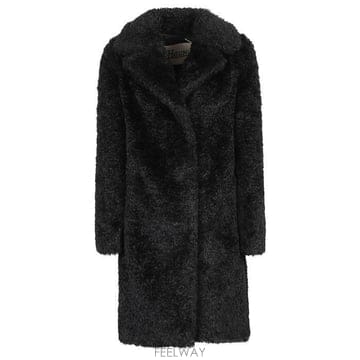 26 FW 에르노 브이넥 퍼 코트 블랙 GC000503D12421
