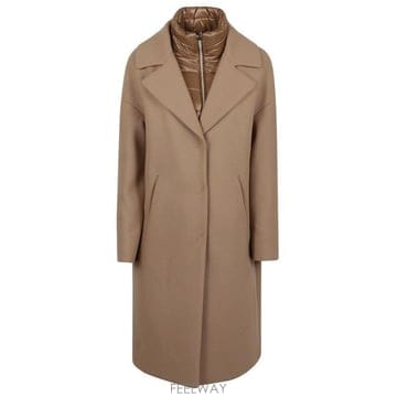 26 FW 에르노 패딩 칼라 싱글 브레스티드 롱슬리브 코트 베이지 GC000414D33344