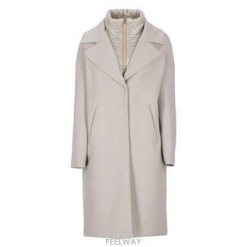 26 FW 에르노 패딩 칼라 싱글 브레스티드 롱슬리브 코트 그레이 GC000414D33344