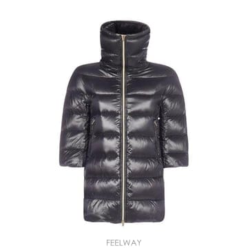 26 FW 에르노 클레오페 하이넥 크롭 슬리브 코트 블랙 PI0001DIC12017