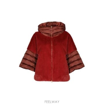 26 FW 에르노 새틴 얼터너티브 퍼 케이프 레드 PI002132D12170Z
