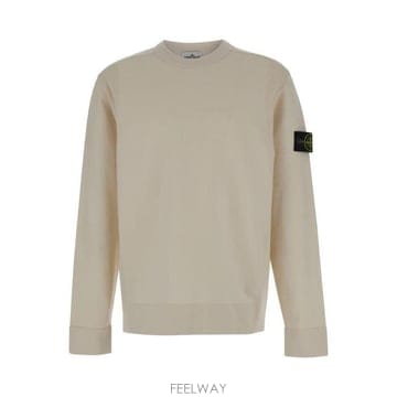 26 FW 스톤 아일랜드 컴퍼스 패치 크루넥라인 스웨터 화이트 8115526A1
