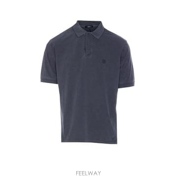 26 FW 에르노 로고 엠브로이더드 숏슬리브 폴로셔츠 블루 JPL00134U54006
