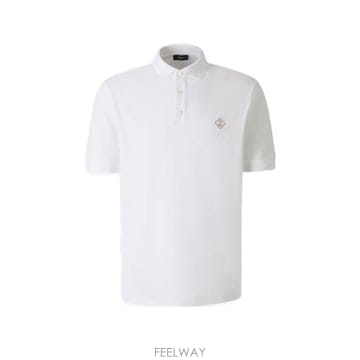 26 FW 에르노 로고 엠브로이더드 숏슬리브 폴로셔츠 화이트 JPL00127U54005
