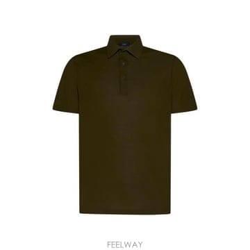 26 FW 에르노 쇼트슬리브 코튼 퓨어 폴로 셔츠 그린 JPL00115U52005
