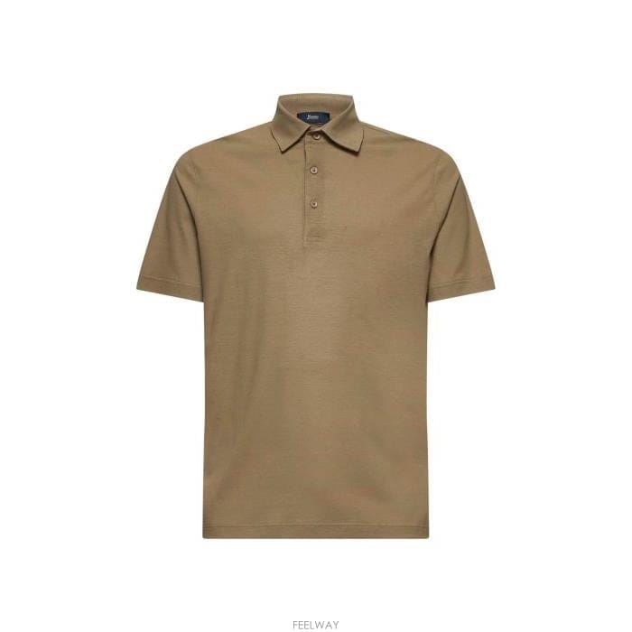 26 FW 에르노 버튼 디테일 숏슬리브 폴로셔츠 브라운 JPL00115U52005
