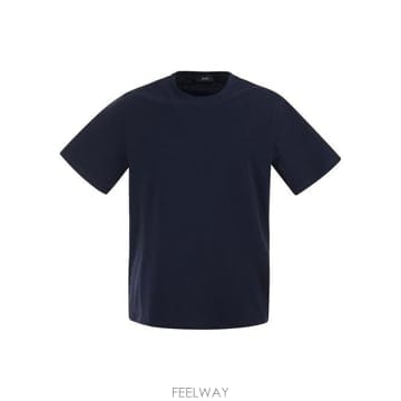 26 FW 에르노 스트레치 크루네크 티셔츠 블루 JG000174U52003