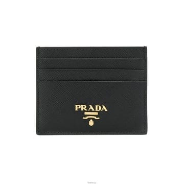 프라다 26SS 사피아노 금장 로고 카드지갑 블랙 1MC025 QWA F0002