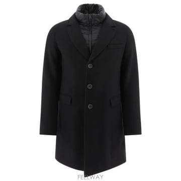 26 FW 에르노 버튼 하이넥 롱슬리브 코트 블랙 CA000202U33432R