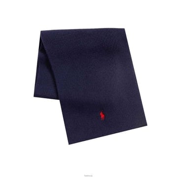폴로랄프로렌 25FW 레드 포니 자수 골지 머플러 네이비 710886136 002
