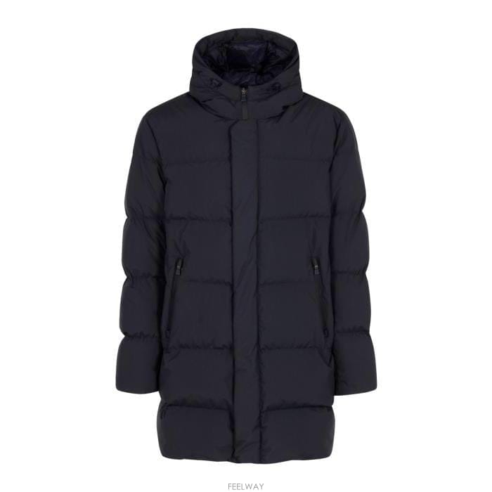 26 FW 에르노 퀼팅 후드 나일론 코트 블루 PI001240U12840