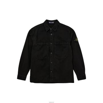 스톤아일랜드 블랙 버튼 오버 셔츠