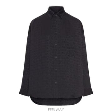 26 FW 발렌시아가 모노그램 롱슬리브 셔츠 블랙 850978TTO54