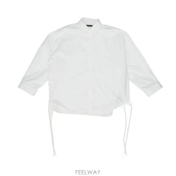 26 FW 발렌시아가 레이스업 롱슬리브 코튼 셔츠 화이트 857835TRM28