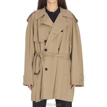 26 FW 발렌시아가 벨트 더블 브레스티드 트렌치코트 862426TSVC1