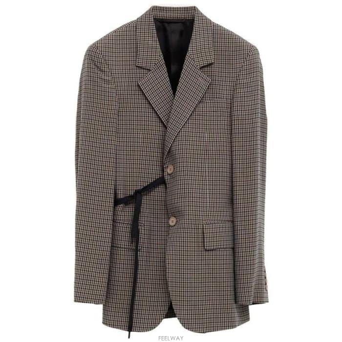 26 FW 발렌시아가 체크 랩 테일러드 자켓 브라운 857365TTO38