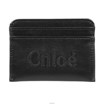 끌로에 25FW 로고 자수 카드지갑 블랙 CHC23SP868I10 001