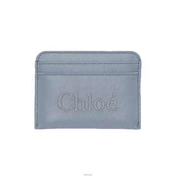 끌로에 25FW 로고 자수 카드지갑 스톰블루 CHC23SP868I10 41A