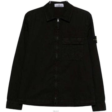 (당일) 26SS 스톤 아일랜드 와펜 패치 블랙 오버 셔츠 L1S15 1200008 S00WN V0129