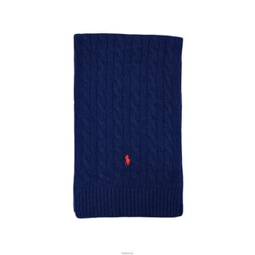 폴로랄프로렌 25FW 포니 자수 클래식 케이블 머플러 블루 449959345 002