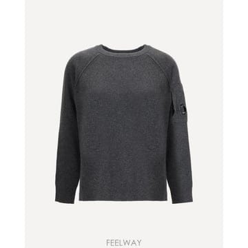 26 FW CP컴퍼니 로고 렌즈 울 니트웨어 그레이 19CMKN040A110149A