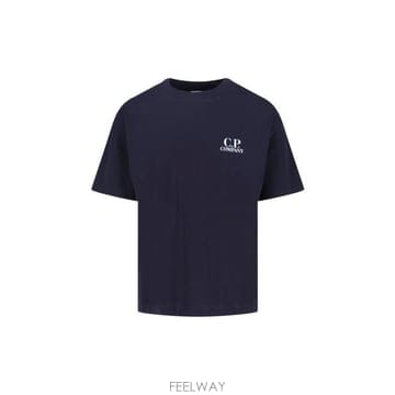26 FW CP컴퍼니 숏슬리브 로고 프린트 티셔츠 블루 19CMTS103A005100W