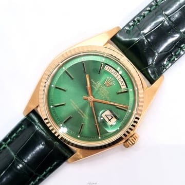 [와치앤] 로렉스 1803 옐로우골드 그린다이얼 바인덱스 36mm