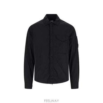 26 FW 씨피컴퍼니 크롬 R 렌즈 지퍼 오버셔츠 자켓 블랙 19CMOS089A005904G