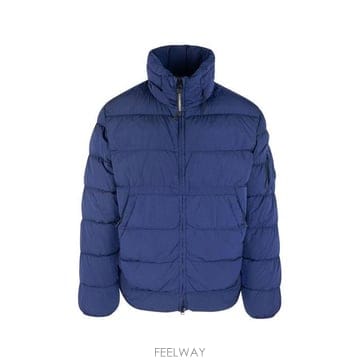 26 FW CP컴퍼니 렌즈 디테일 지퍼 클로저 패디드 자켓 블루 17CMOW016A005904G