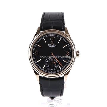 [중고명품다올] 롤렉스 1908 블랙 다이얼 화이트 골드 금통 시계 39mm 52509 새제품