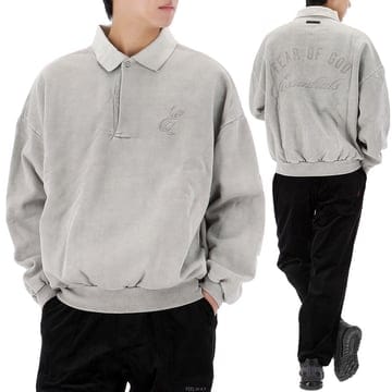피어오브갓 에센셜 자수 폴로 스웨트셔츠 192HO252041F SMOKEGREY
