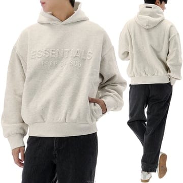 피어오브갓 에센셜 로고 엠보스드 후드티 192HO256212F HEATHEROAT