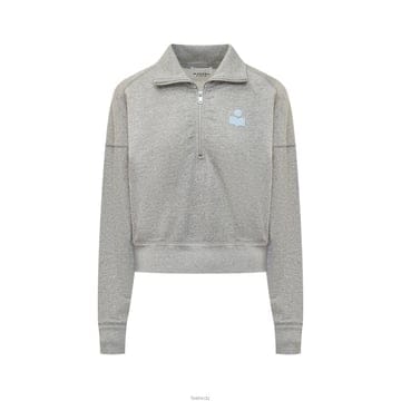 이자벨마랑 26SS ROSS 하이넥 반집업 맨투맨 그레이아이스블루 SW0093FA A1M07E GYIB
