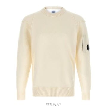 26 FW CP컴퍼니 렌즈 디테일 울블렌드 니트웨어 화이트 RFCMKN707A110149A