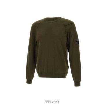 26 FW CP컴퍼니 렌즈 디테일 크루넥 점퍼 그린 18CMKN026A004037A