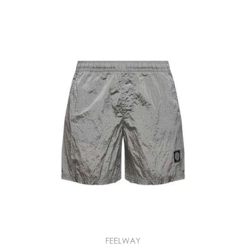 26 FW 스톤 아일랜드 로고 패치 스윔 쇼츠 그레이 L1S15B100004S0043