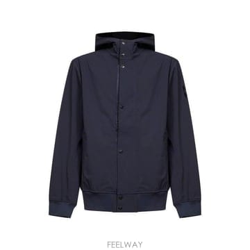 26 FW 스톤 아일랜드 로고 패치 후디드 자켓 블루 L1S154100118S0A22