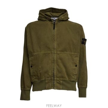 26 FW 스톤 아일랜드 로고 패치 집업 후디 자켓 그린 L1S156100068S0184