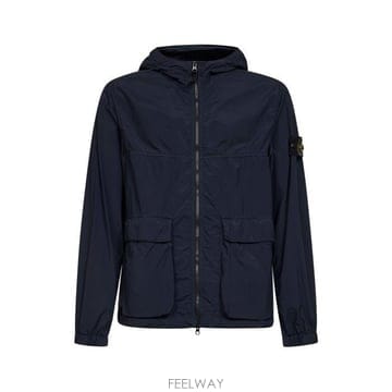 26 FW 스톤 아일랜드 로고 패치 집업 나일론 자켓 블루 L1S154100112S0345
