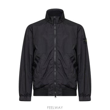 26 FW 스톤 아일랜드 로고 패치 집업 나일론 포켓 자켓 블랙 L1S154100111S0A23