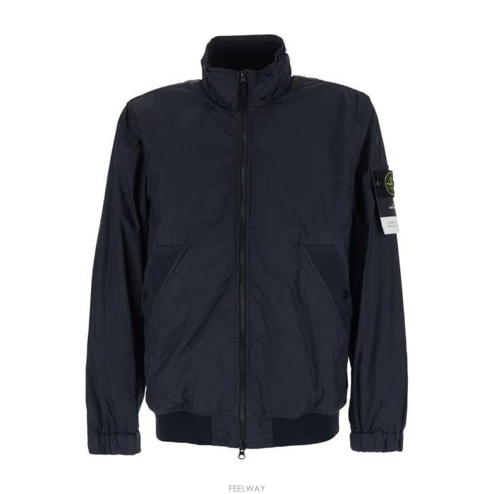 26 FW 스톤 아일랜드 로고 패치 와펜 집업 나일론 자켓 블루 L1S154100111S0A23