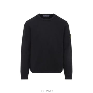 26 FW 스톤 아일랜드 로고 패치 크루넥 스웨트셔츠 블랙 L1S156100011S0297