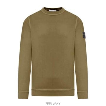 26 FW 스톤 아일랜드 로고 패치 크루넥 코튼 스웨트셔츠 그린 L1S156100060S0051
