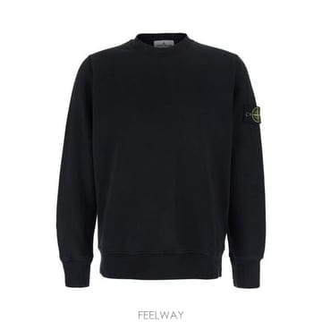 26 FW 스톤 아일랜드 로고 패치 라운드넥 코튼 스웨트셔츠 블랙 L1S156100060S0051