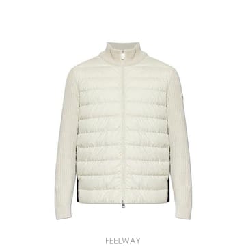 26 FW 몽클레어 퀼팅 지퍼 가디건 베이지 L10919B00003M1131