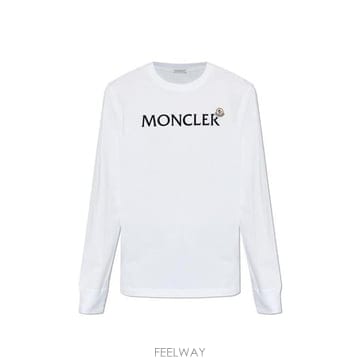 26 FW 몽클레어 로고 디테일 크루넥 스웨트셔츠 화이트 L10918D0000989AYY