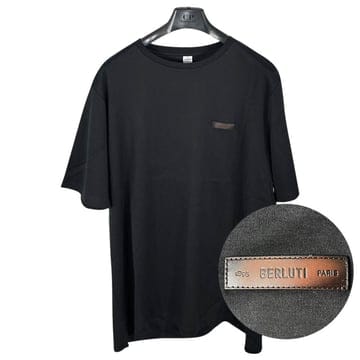 국내당일 벨루티 남성 패치로고 반팔 티셔츠 블랙 Berluti R27JRS93007900 정품100%