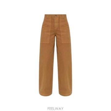 26 FW 몽클레어 로고 코튼퓨어 팬츠 브라운 L10932A000035999H