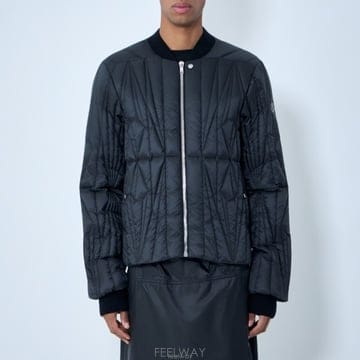 26 FW 몽클레어 X 릭오웬스 퀼팅 집업 플라이트 봄버 숏 자켓 블랙 MU01F1A01 M8113 9