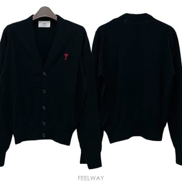 더팩토리 25SS 아미 하트 로고 울 가디건 하자 세일 블랙 BFHKC111 KN0025 001